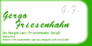 gergo friesenhahn business card
